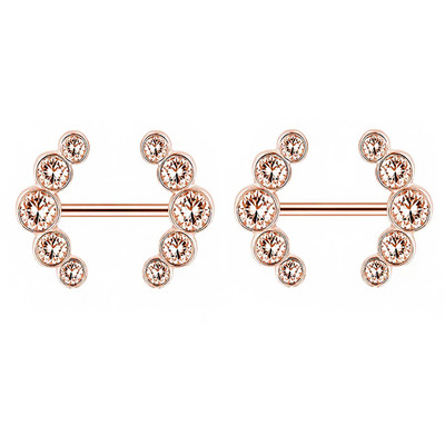 1 perechi de inele sexy pentru mamelon inimă CZ Crystal Barbell scut piercing pentru mamelon Femei Bărbați 316L Oțel Piercing pentru corp Bijuterii Oreja 14G