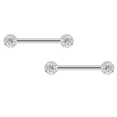 1 perechi de inele sexy pentru mamelon inimă CZ Crystal Barbell scut piercing pentru mamelon Femei Bărbați 316L Oțel Piercing pentru corp Bijuterii Oreja 14G