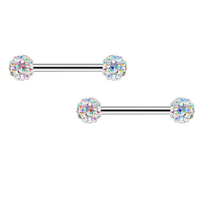 1 perechi de inele sexy pentru mamelon inimă CZ Crystal Barbell scut piercing pentru mamelon Femei Bărbați 316L Oțel Piercing pentru corp Bijuterii Oreja 14G
