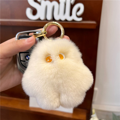 Accesorii pentru chei din blană, drăguț, blană de iepure rex, minge de pluș, geantă de carte, pandantiv, cadou 2022, brelocuri, breloc pentru mașină, cu blană pufoasă, la modă