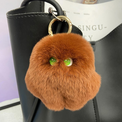 Accesorii pentru chei din blană, drăguț, blană de iepure rex, minge de pluș, geantă de carte, pandantiv, cadou 2022, brelocuri, breloc pentru mașină, cu blană pufoasă, la modă