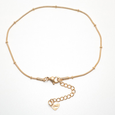 gleznă din oțel inoxidabil 304 pentru femei de culoare aurie cu lanț rotund de gleznă Brățări pe picior Bijuterii accesorii femei, 1 bucată