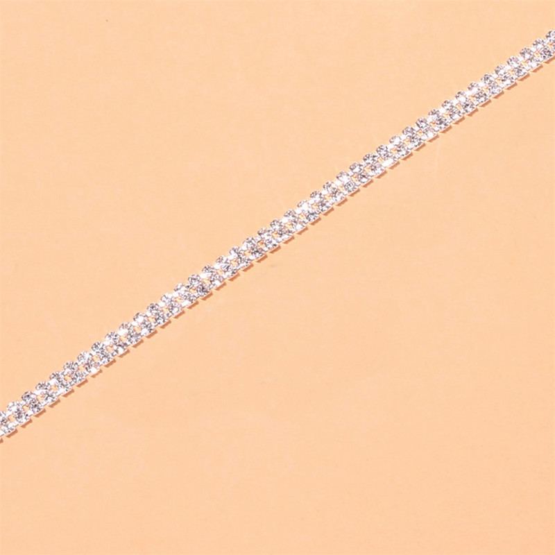 Rafinat gleznă cu zircon cu inimă dublă pentru femei Europa și America, sexy, strălucitoare, cu strasuri, încălțăminte de plajă, bijuterii de vară la modă