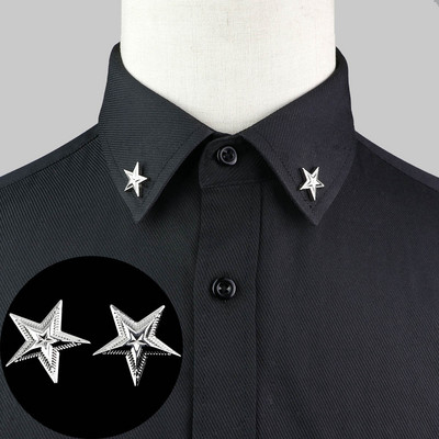 1 pereche de broșe la modă pentru guler de cămașă, frunze de copac, leopard de dragon, coroană triunghiulară, pentru bărbați, femei, accesoriu de uzură zilnică