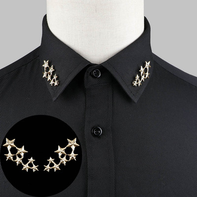 1 pereche de broșe la modă pentru guler de cămașă, frunze de copac, leopard de dragon, coroană triunghiulară, pentru bărbați, femei, accesoriu de uzură zilnică