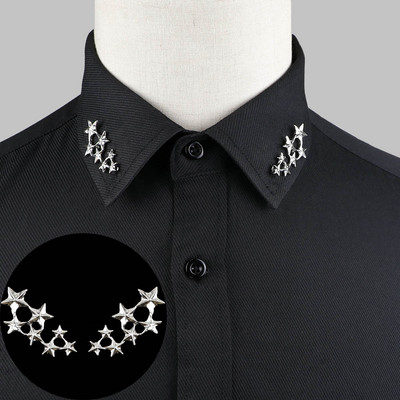 1 pereche de broșe la modă pentru guler de cămașă, frunze de copac, leopard de dragon, coroană triunghiulară, pentru bărbați, femei, accesoriu de uzură zilnică