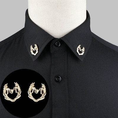 1 pereche de broșe la modă pentru guler de cămașă, frunze de copac, leopard de dragon, coroană triunghiulară, pentru bărbați, femei, accesoriu de uzură zilnică