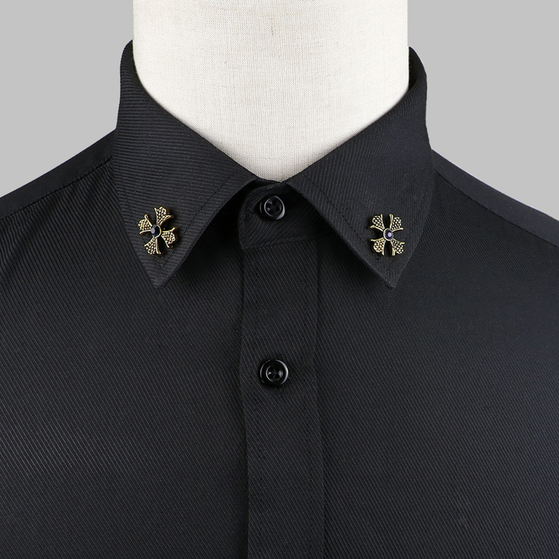 1 pereche de broșe la modă pentru guler de cămașă, frunze de copac, leopard de dragon, coroană triunghiulară, pentru bărbați, femei, accesoriu de uzură zilnică