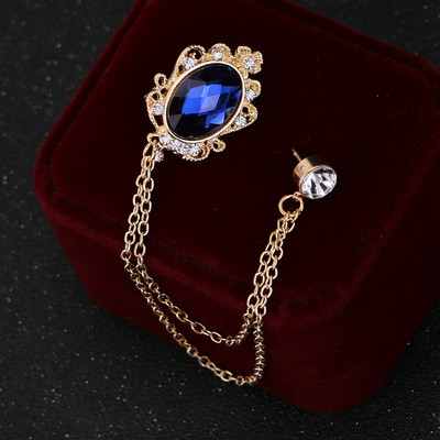 i-Remiel Fashion Nouă Broșe cu lanț cu ciucuri de cristal, costum de personalitate, insignă, rochie, braș, broșă, bijuterii, accesorii de lux pentru bărbați