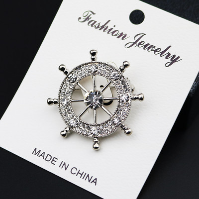 i-Remiel Broșă retro la modă în stil britanic pentru bărbați Aripi de șoim Coroană Cârmă Elan Bufniță Frunză Insigna Costum Guler Cămașă Accesorii