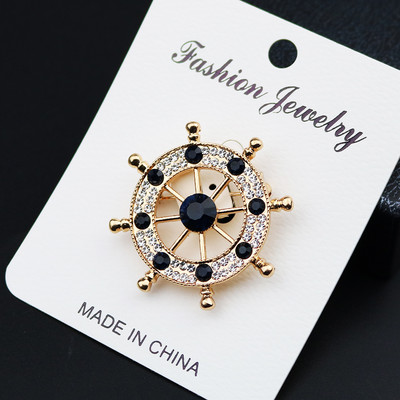 i-Remiel Broșă retro la modă în stil britanic pentru bărbați Aripi de șoim Coroană Cârmă Elan Bufniță Frunză Insigna Costum Guler Cămașă Accesorii