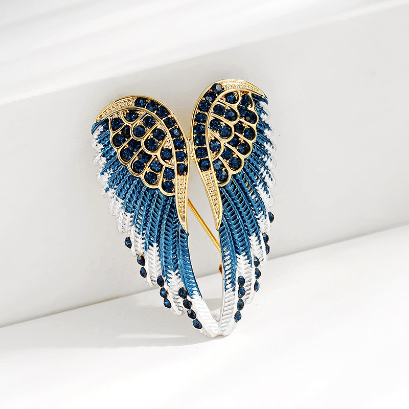 Noua Aripi De Înger Albastru Bijuterii Broșe Pentru Femei Corsaj Costum Pin Accesorii Moda