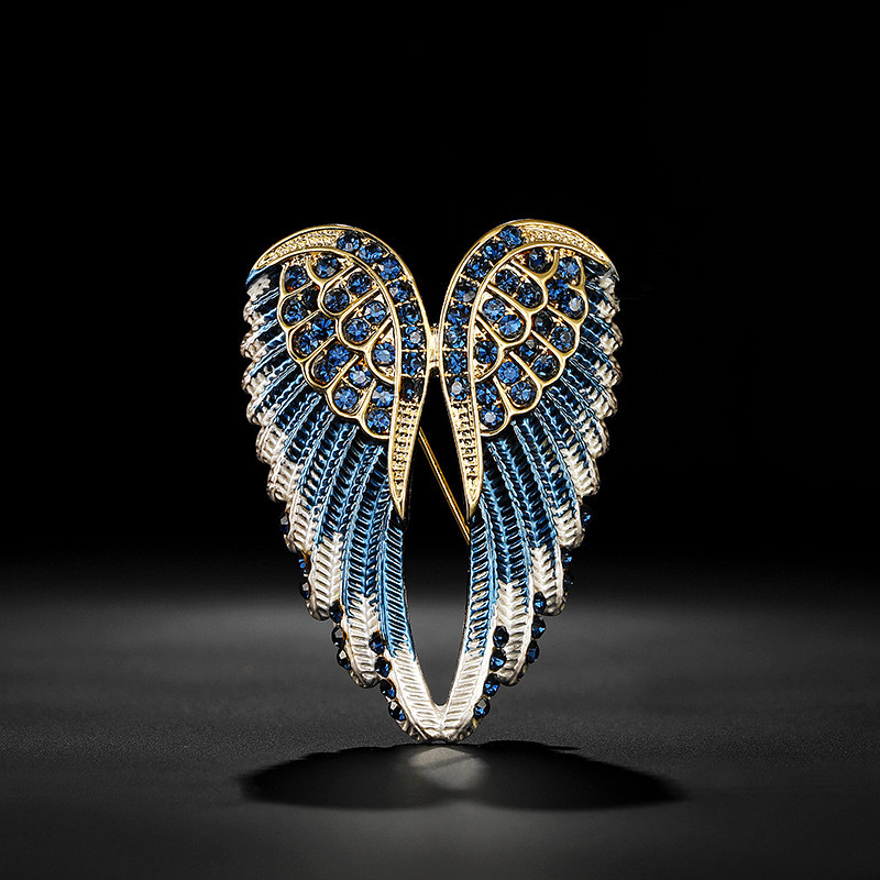 Noua Aripi De Înger Albastru Bijuterii Broșe Pentru Femei Corsaj Costum Pin Accesorii Moda