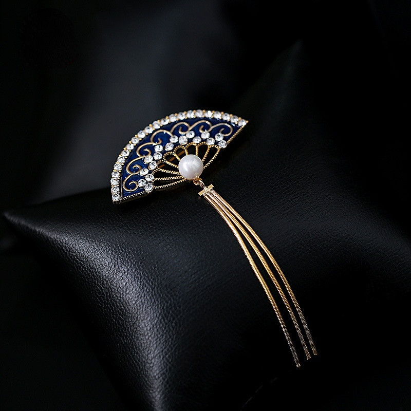 Broșă cu ciucuri ventilator cu design rafinat pentru femeie, broșe pentru petrecere de nuntă, cadou de corsaj