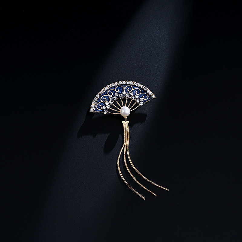 Broșă cu ciucuri ventilator cu design rafinat pentru femeie, broșe pentru petrecere de nuntă, cadou de corsaj