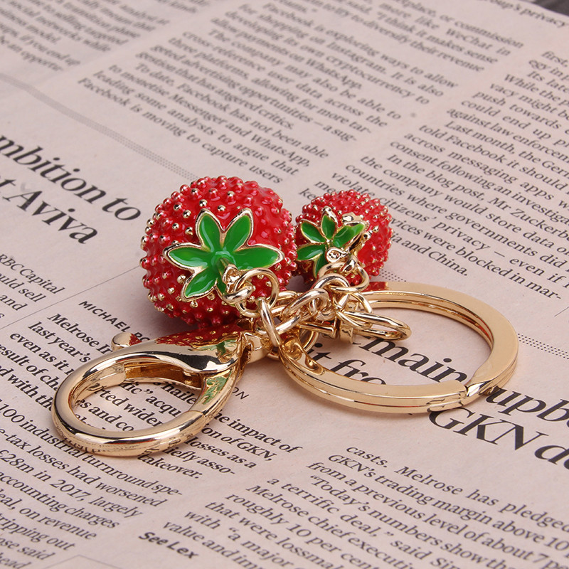 1 buc breloc roșu căpșuni breloc pentru femei fete bijuterii fructe simulate drăguț suport cheie mașină breloc cel mai bun prieten