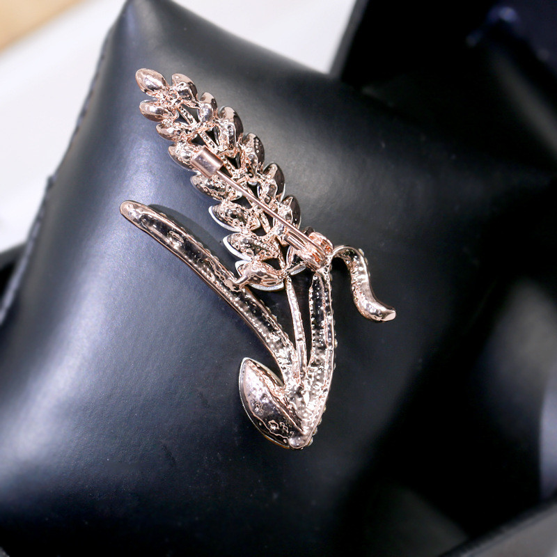 Broșe cu urechi de grâu cu strass în 2 culori pentru femei Broșă elegantă pentru plante, bijuterii, accesorii pentru haine, cadou