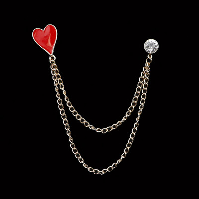 Nova robna marka Mali broš s lančićem za poker s kićankama Za Cool muškarca Ženu Party Bar Chic Odijelo od legure cinka Na reveru Unisex dodaci