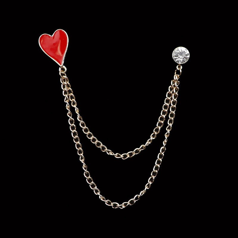 Nova robna marka Mali broš s lančićem za poker s kićankama Za Cool muškarca Ženu Party Bar Chic Odijelo od legure cinka Na reveru Unisex dodaci