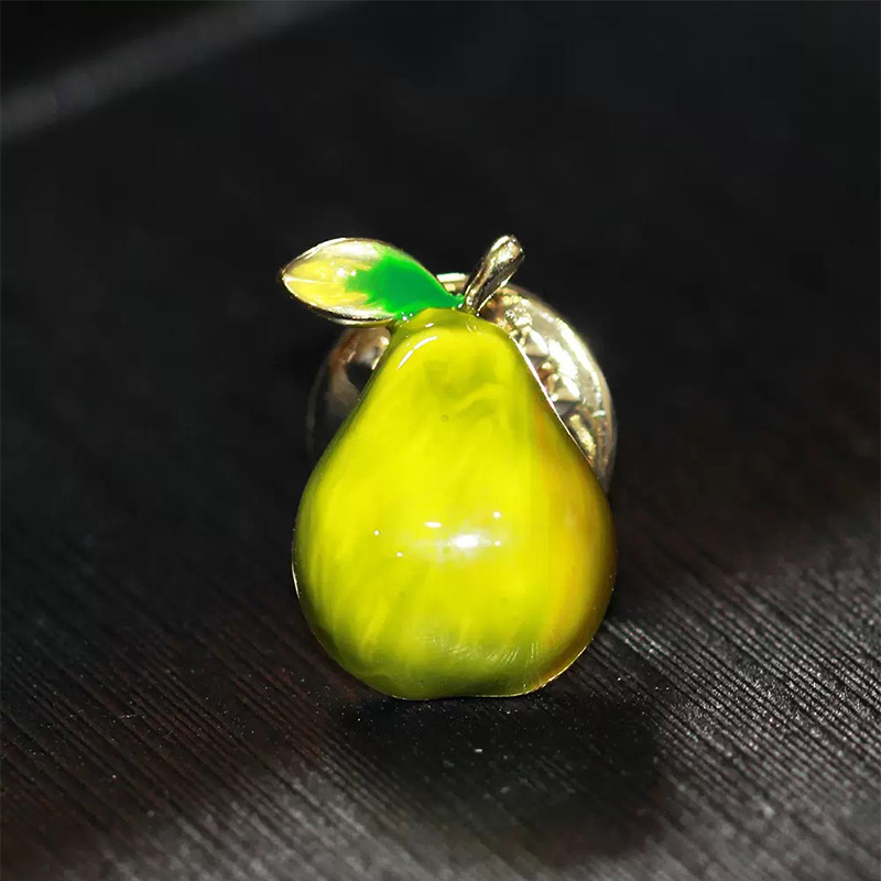 Wuli&baby Ace de guler de pere emailate pentru femei, unisex, 2 culori, cămașă de rochie, ace de broșă casual pentru birou, Cadouri