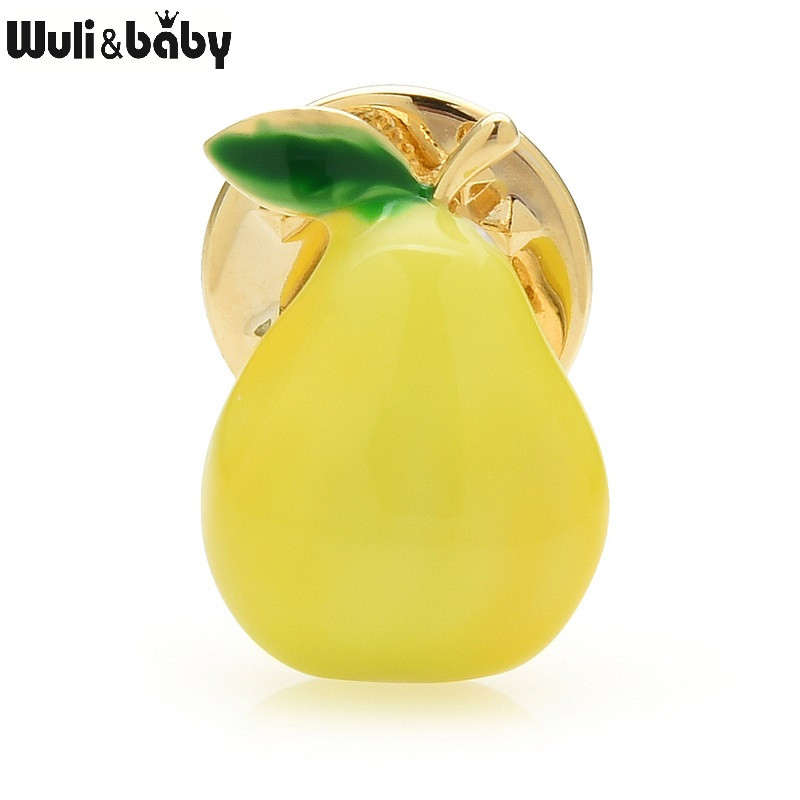 Wuli&baby Ace de guler de pere emailate pentru femei, unisex, 2 culori, cămașă de rochie, ace de broșă casual pentru birou, Cadouri