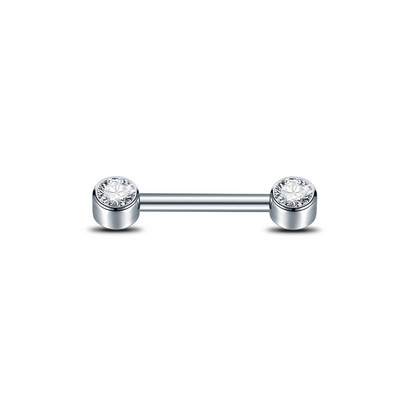 1 buc titan filet intern opal mamelon bar 14G piercing limba CZ bezel-set mamelon barbell mamilo piercing femei bijuterii