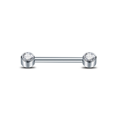 1 buc titan filet intern opal mamelon bar 14G piercing limba CZ bezel-set mamelon barbell mamilo piercing femei bijuterii