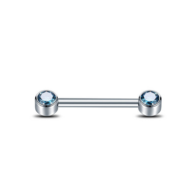 1 buc titan filet intern opal mamelon bar 14G piercing limba CZ bezel-set mamelon barbell mamilo piercing femei bijuterii