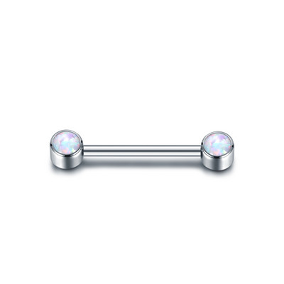 1 buc titan filet intern opal mamelon bar 14G piercing limba CZ bezel-set mamelon barbell mamilo piercing femei bijuterii
