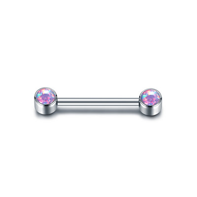 1 buc titan filet intern opal mamelon bar 14G piercing limba CZ bezel-set mamelon barbell mamilo piercing femei bijuterii