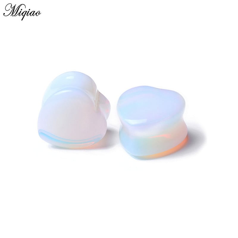 Miqiao 1buc expansiune ureche fierbinte dragoste în formă de inimă piatră cercei pinna cercei piercing bijuterii Plug tunel bijuterii