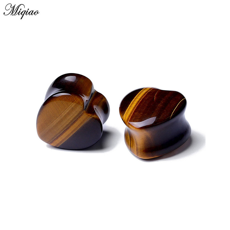 Miqiao 1buc expansiune ureche fierbinte dragoste în formă de inimă piatră cercei pinna cercei piercing bijuterii Plug tunel bijuterii