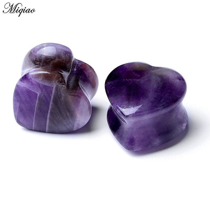 Miqiao 1buc expansiune ureche fierbinte dragoste în formă de inimă piatră cercei pinna cercei piercing bijuterii Plug tunel bijuterii