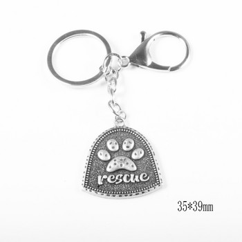 Paw Dog Rescue Keychain Pet Lover Αξεσουάρ Greyhound Bulldog Labrador Beagle GSP Pointer Doggy Print Κοσμήματα δώρου για κουτάβι