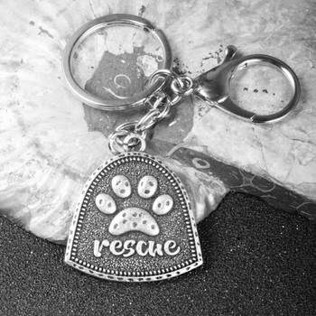 Paw Dog Rescue Keychain Pet Lover Αξεσουάρ Greyhound Bulldog Labrador Beagle GSP Pointer Doggy Print Κοσμήματα δώρου για κουτάβι