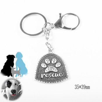 Paw Dog Rescue Keychain Pet Lover Αξεσουάρ Greyhound Bulldog Labrador Beagle GSP Pointer Doggy Print Κοσμήματα δώρου για κουτάβι