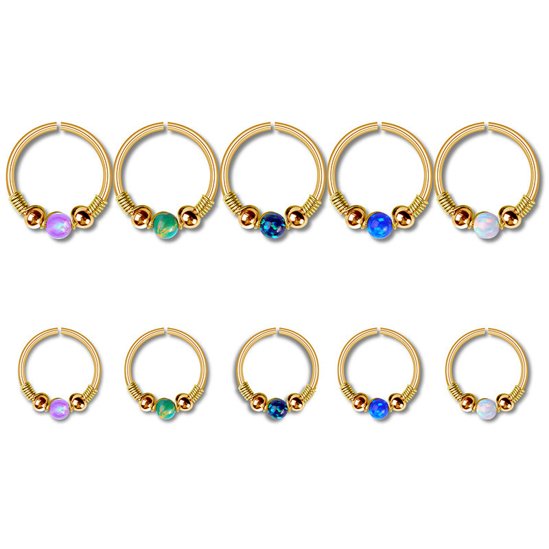 1 piesa Opal Daith Piercing Cercel Boho Fals Inel pentru nas Cartilage Piercing Cercei Tragus Faux Piercing Nas Bijuterii Rook Helix