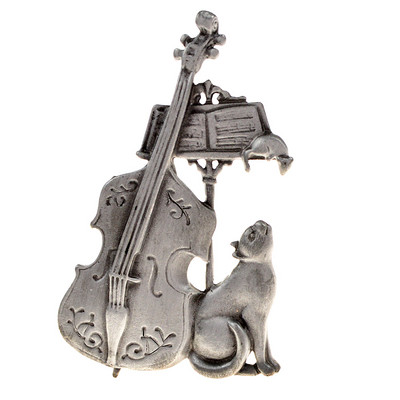 CINDY XIANG Broșe de metal pentru vioară pentru chitară pentru femei și bărbați 2 culori vintage punk drăguț animal broșă ace bijuterii cadou de Crăciun