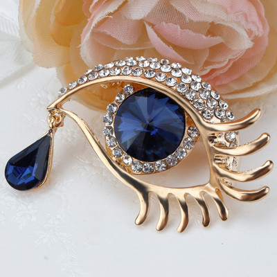 Xingyunday Fashion 2021 Angel Tear Eye Lashes Καρφίτσα Γυναικεία κρυστάλλινη ιδιοσυγκρασία Κομψά και γλυκά αξεσουάρ ρούχων