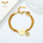 Turkija Madingi papuošalai Blogų akių apyrankės Daugiasluoksnės auksinės nerūdijančio plieno grandinėlės Kubos saitas Moterų Vyriški Lucky Amulet Priedai