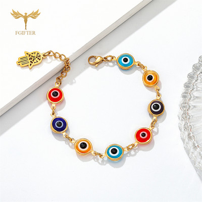 Turkija Madingi papuošalai Blogų akių apyrankės Daugiasluoksnės auksinės nerūdijančio plieno grandinėlės Kubos saitas Moterų Vyriški Lucky Amulet Priedai