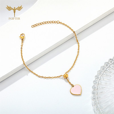 Romantične viseće narukvice s privjescima u obliku srca ljubavi za žene Djevojke Zlatni lanac od nehrđajućeg čelika Nakit Dodaci Vjenčani dar za par