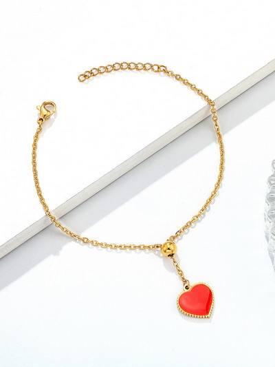 Romantične viseće narukvice s privjescima u obliku srca ljubavi za žene Djevojke Zlatni lanac od nehrđajućeg čelika Nakit Dodaci Vjenčani dar za par