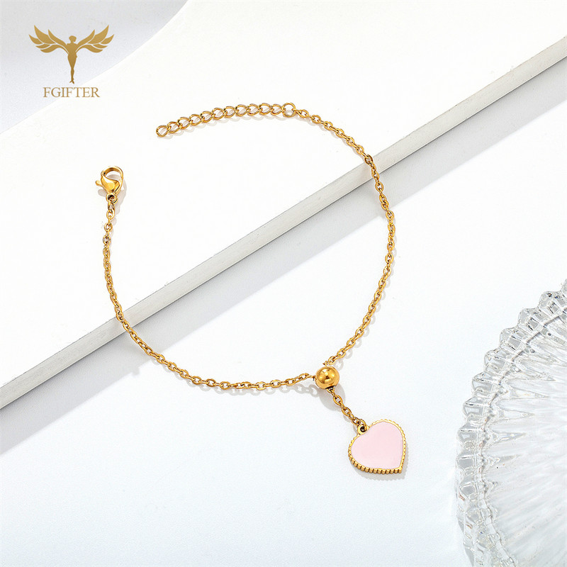 Romantične viseće narukvice s privjescima u obliku srca ljubavi za žene Djevojke Zlatni lanac od nehrđajućeg čelika Nakit Dodaci Vjenčani dar za par