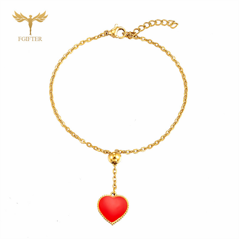 Romantične viseće narukvice s privjescima u obliku srca ljubavi za žene Djevojke Zlatni lanac od nehrđajućeg čelika Nakit Dodaci Vjenčani dar za par