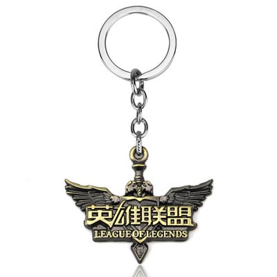 Játék LOL Thresh Weapon League of Legends Keychains League Rank Jinx Darts Weapon Riven The penge of exile Keychain