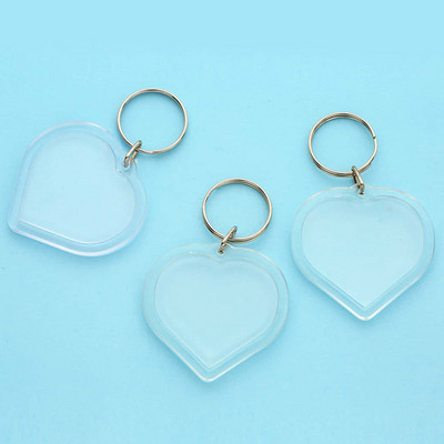 2 buc/3 buc lanț de chei în formă de inimă de culoare bomboană, rame foto transparente în formă de inimă, breloc pentru femei, cadou de Ziua Îndrăgostiților