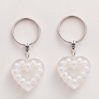 2 buc/3 buc lanț de chei în formă de inimă de culoare bomboană, rame foto transparente în formă de inimă, breloc pentru femei, cadou de Ziua Îndrăgostiților