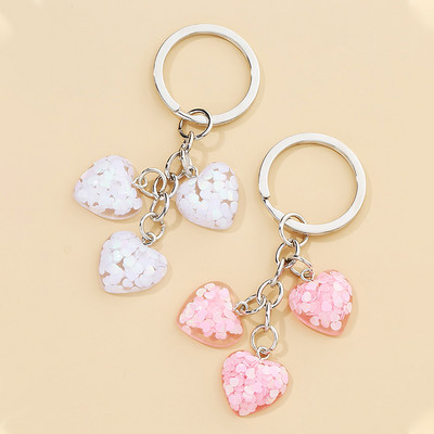 2 buc/3 buc lanț de chei în formă de inimă de culoare bomboană, rame foto transparente în formă de inimă, breloc pentru femei, cadou de Ziua Îndrăgostiților