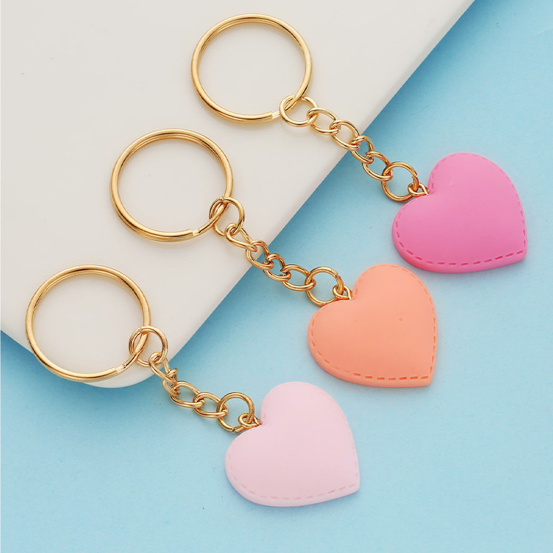 2 buc/3 buc lanț de chei în formă de inimă de culoare bomboană, rame foto transparente în formă de inimă, breloc pentru femei, cadou de Ziua Îndrăgostiților